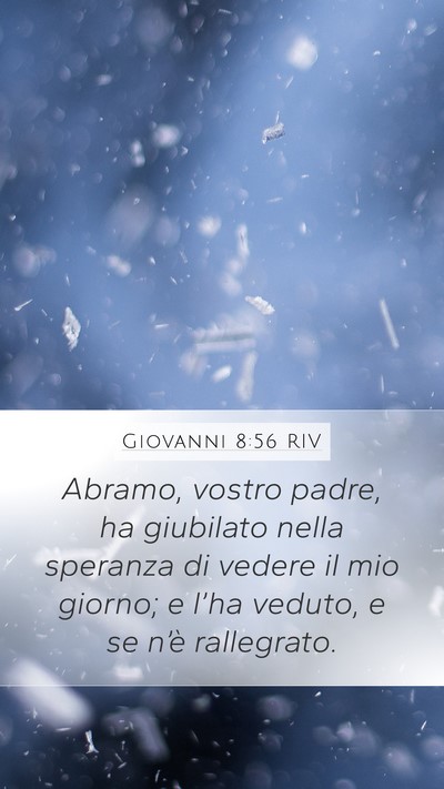 Giovanni 8:56 RIV Bible Verse Image