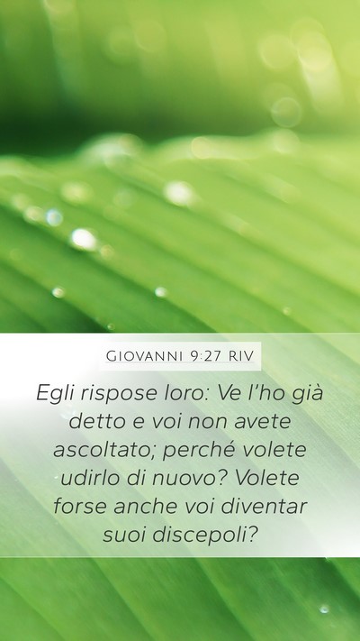 Giovanni 9:27 RIV Bible Verse Image