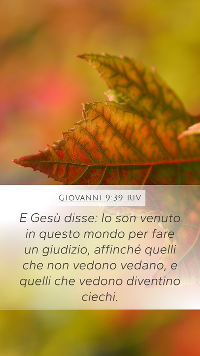 Giovanni 9:39 RIV Bible Verse Image