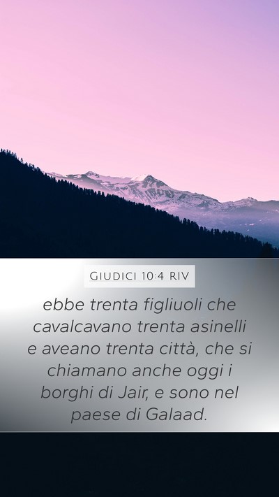 Giudici 10:4 RIV Bible Verse Image