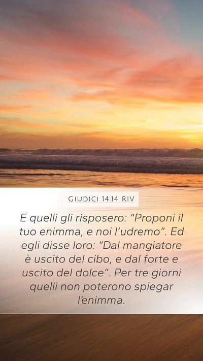 Giudici 14:14 RIV Mobile Phone Wallpaper - E quelli gli risposero: “Proponi il tuo enimma, - Mobile Bible Verse Wallpaper