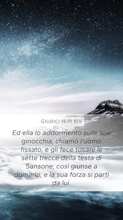 Giudici 16:19 RIV Mobile Phone Wallpaper - Ed ella lo addormentò sulle sue ginocchia, - Mobile Bible Verse Wallpaper