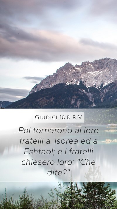 Giudici 18:8 RIV Mobile Phone Wallpaper - Poi tornarono ai loro fratelli a Tsorea ed a - Mobile Bible Verse Wallpaper