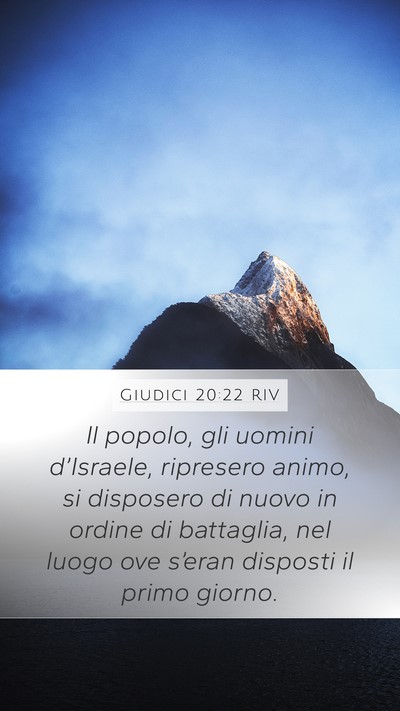 Giudici 20:22 RIV Mobile Phone Wallpaper - Il popolo, gli uomini d’Israele, ripresero - Mobile Bible Verse Wallpaper