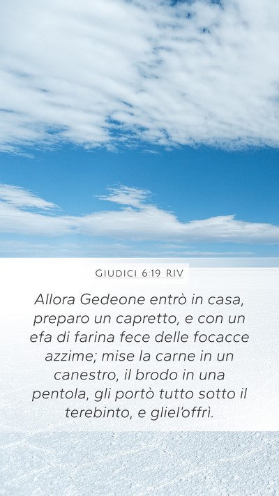 Giudici 6:19 RIV Mobile Phone Wallpaper - Allora Gedeone entrò in casa, preparo un - Mobile Bible Verse Wallpaper