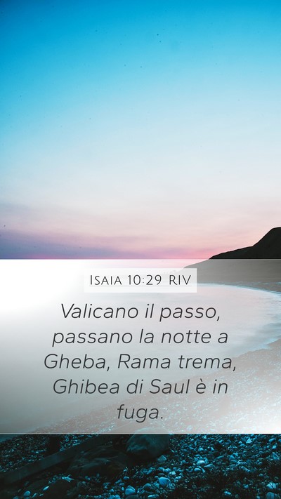 Isaia 10:29 RIV Bible Verse Image
