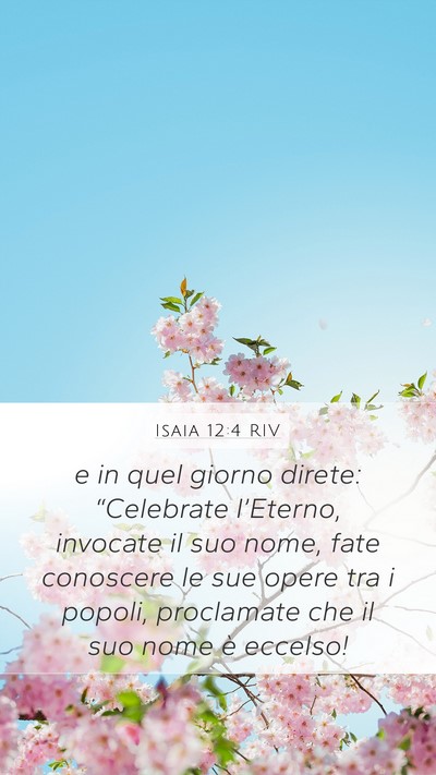 Isaia 12:4 RIV Bible Verse Image