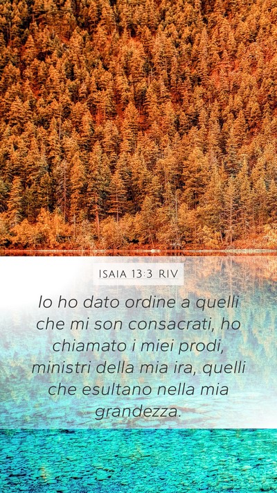 Isaia 13:3 RIV Mobile Phone Wallpaper - Io ho dato ordine a quelli che mi son consacrati, - Mobile Bible Verse Wallpaper