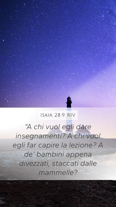 Isaia 28:9 RIV Bible Verse Image