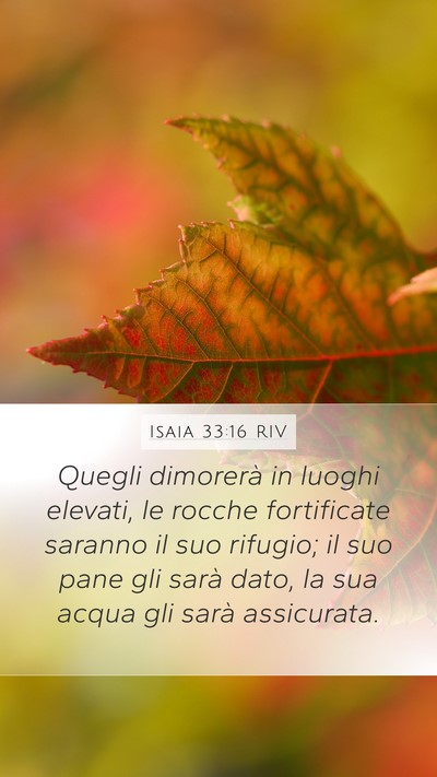 Isaia 33:16 RIV Bible Verse Image