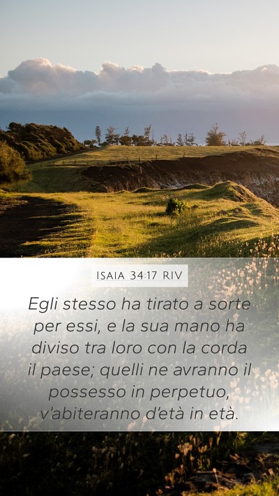 Isaia 34:17 RIV Mobile Phone Wallpaper - Egli stesso ha tirato a sorte per essi, e la sua - Mobile Bible Verse Wallpaper