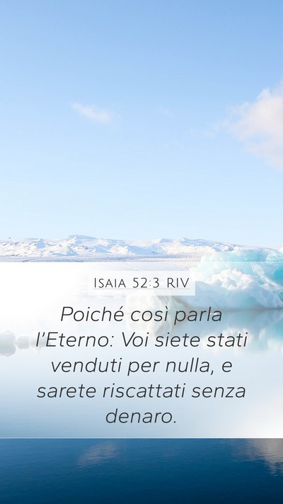 Isaia 52:3 RIV Bible Verse Image