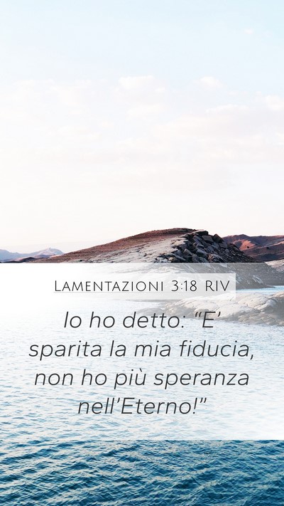 Lamentazioni 3:18 RIV Mobile Phone Wallpaper - Io ho detto: “E’ sparita la mia fiducia, non - Mobile Bible Verse Wallpaper