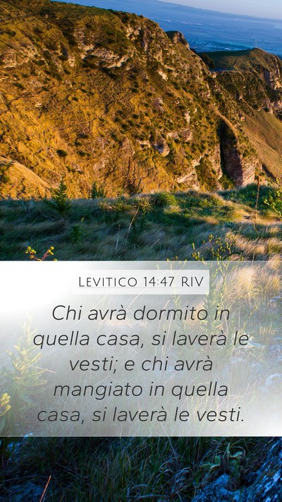 Levitico 14:47 RIV Mobile Phone Wallpaper - Chi avrà dormito in quella casa, si laverà le - Mobile Bible Verse Wallpaper