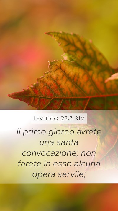 Levitico 23:7 RIV Bible Verse Image