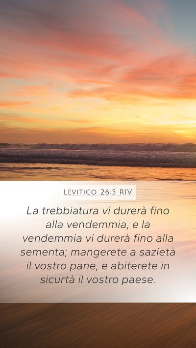 Levitico 26:5 RIV Mobile Phone Wallpaper - La trebbiatura vi durerà fino alla vendemmia, e - Mobile Bible Verse Wallpaper