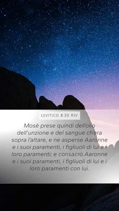 Levitico 8:30 RIV Bible Verse Image
