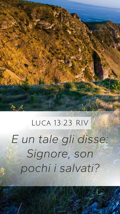 Luca 13:23 RIV Mobile Phone Wallpaper - E un tale gli disse: Signore, son pochi i - Mobile Bible Verse Wallpaper