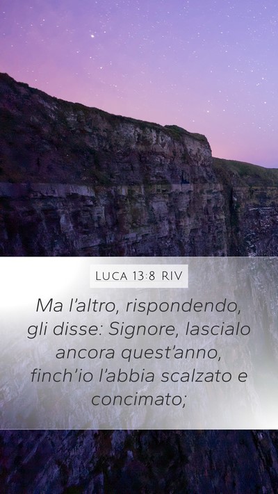 Luca 13:8 RIV Mobile Phone Wallpaper - Ma l’altro, rispondendo, gli disse: Signore, - Mobile Bible Verse Wallpaper