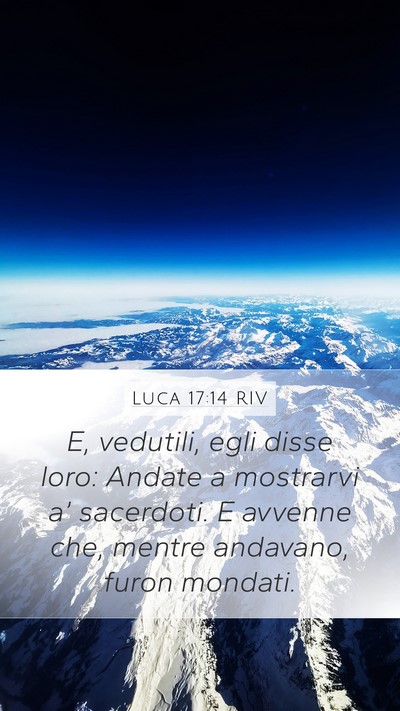 Luca 17:14 RIV Mobile Phone Wallpaper - E, vedutili, egli disse loro: Andate a mostrarvi - Mobile Bible Verse Wallpaper