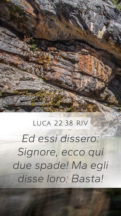Luca 22:38 RIV Mobile Phone Wallpaper - Ed essi dissero: Signore, ecco qui due spade! Ma - Mobile Bible Verse Wallpaper