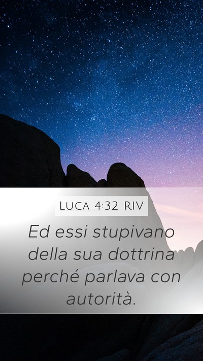 Luca 4:32 RIV Bible Verse Image