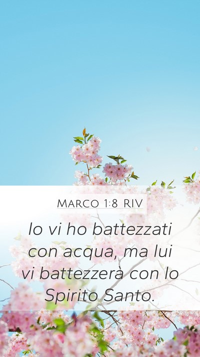 Marco 1:8 RIV Mobile Phone Wallpaper - Io vi ho battezzati con acqua, ma lui vi - Mobile Bible Verse Wallpaper
