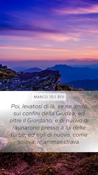 Marco 10:1 RIV Bible Verse Image