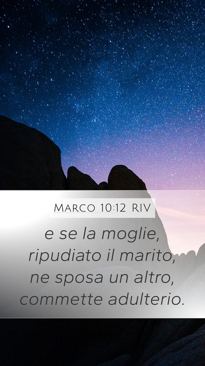 Marco 10:12 RIV Bible Verse Image