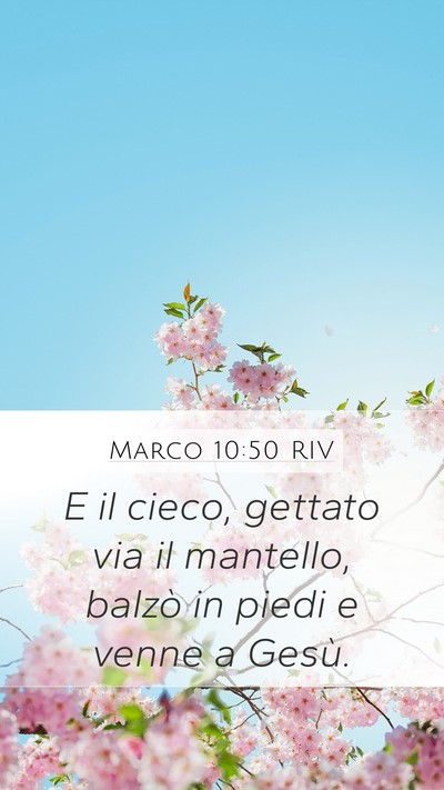 Marco 10:50 RIV Mobile Phone Wallpaper - E il cieco, gettato via il mantello, balzò in - Mobile Bible Verse Wallpaper