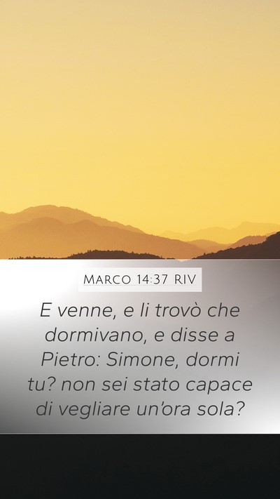Marco 14:37 RIV Bible Verse Image