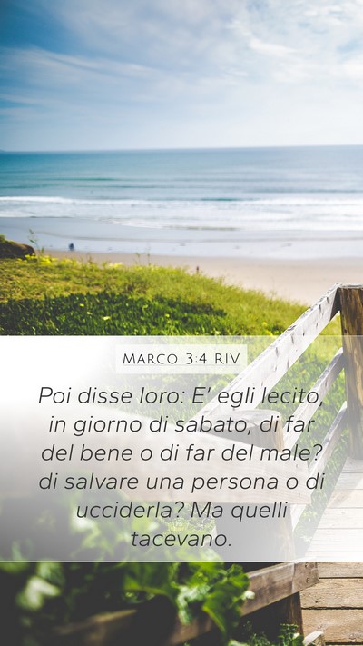Marco 3:4 RIV Mobile Phone Wallpaper - Poi disse loro: E’ egli lecito, in giorno di - Mobile Bible Verse Wallpaper