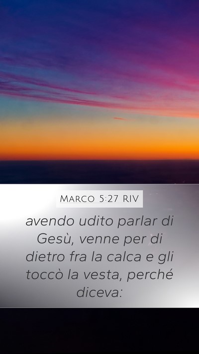Marco 5:27 RIV Bible Verse Image
