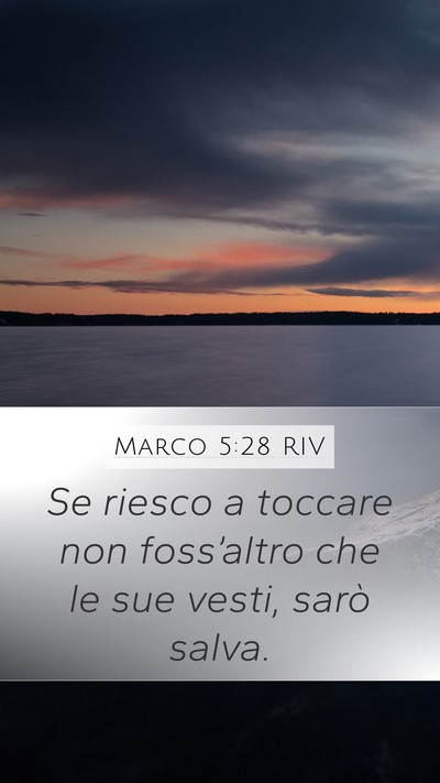Marco 5:28 RIV Mobile Phone Wallpaper - Se riesco a toccare non foss’altro che le sue - Mobile Bible Verse Wallpaper