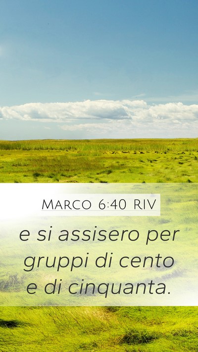 Marco 6:40 RIV Mobile Phone Wallpaper - e si assisero per gruppi di cento e di - Mobile Bible Verse Wallpaper