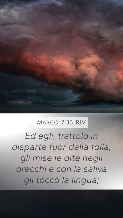 Marco 7:33 RIV Bible Verse Image