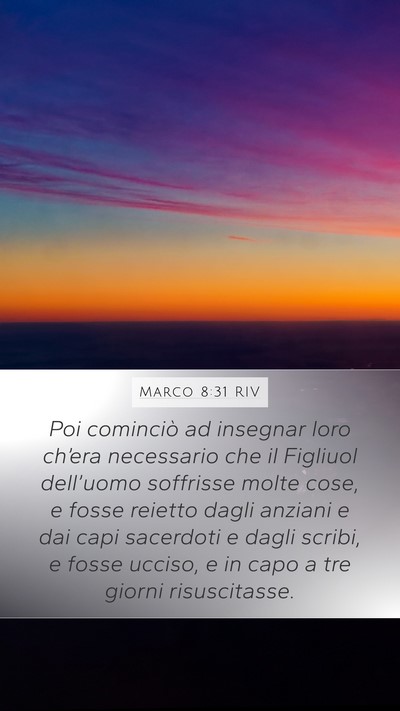 Marco 8:31 RIV Bible Verse Image