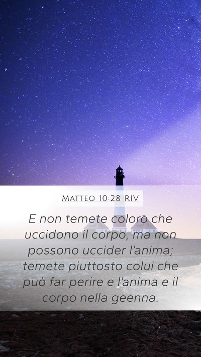 Matteo 10:28 RIV Bible Verse Image