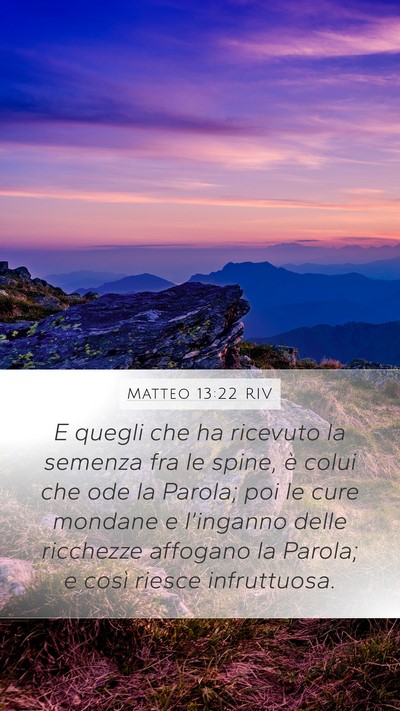 Matteo 13:22 RIV Bible Verse Image
