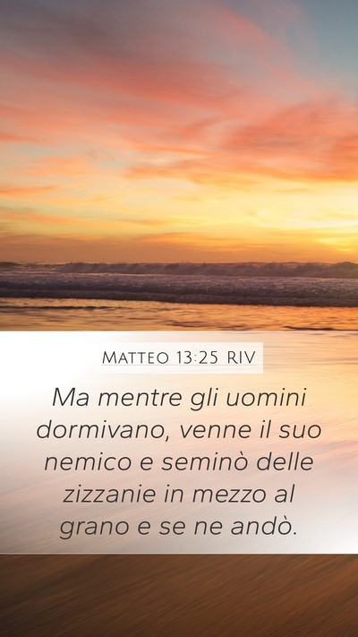 Matteo 13:25 RIV Mobile Phone Wallpaper - Ma mentre gli uomini dormivano, venne il suo - Mobile Bible Verse Wallpaper