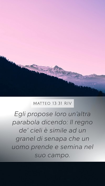 Matteo 13:31 RIV Bible Verse Image