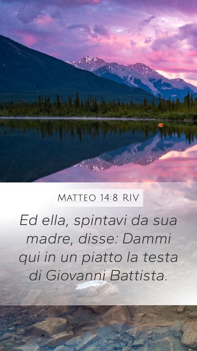 Matteo 14:8 RIV Bible Verse Image