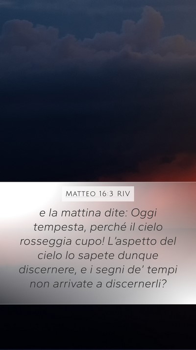 Matteo 16:3 RIV Bible Verse Image