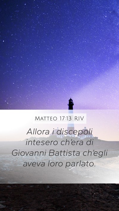 Matteo 17:13 RIV Mobile Phone Wallpaper - Allora i discepoli intesero ch’era di Giovanni - Mobile Bible Verse Wallpaper