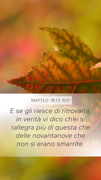 Matteo 18:13 RIV Bible Verse Image