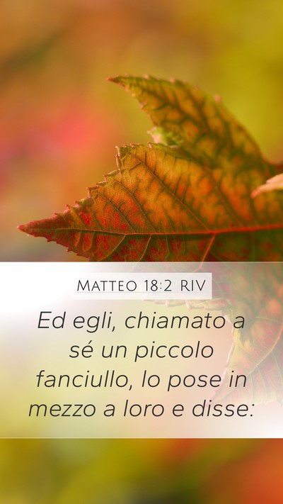 Matteo 18:2 RIV Bible Verse Image