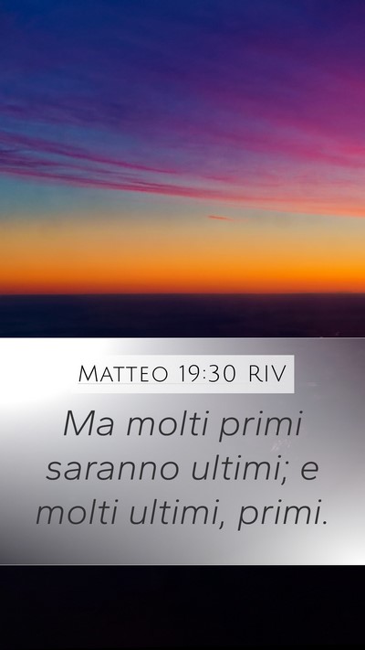 Matteo 19:30 RIV Bible Verse Image