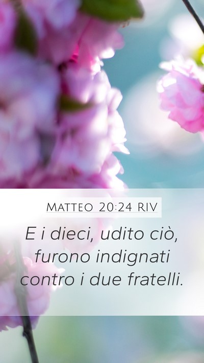 Matteo 20:24 RIV Mobile Phone Wallpaper - E i dieci, udito ciò, furono indignati contro i - Mobile Bible Verse Wallpaper