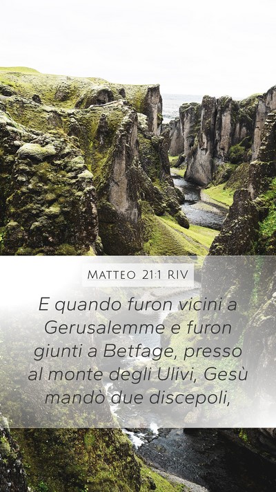 Matteo 21:1 RIV Bible Verse Image