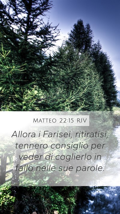 Matteo 22:15 RIV Bible Verse Image